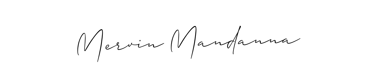 Make a short Mervin Mandanna signature style. Manage your documents anywhere anytime using Allison_Script. Create and add eSignatures, submit forms, share and send files easily. Mervin Mandanna signature style 2 images and pictures png