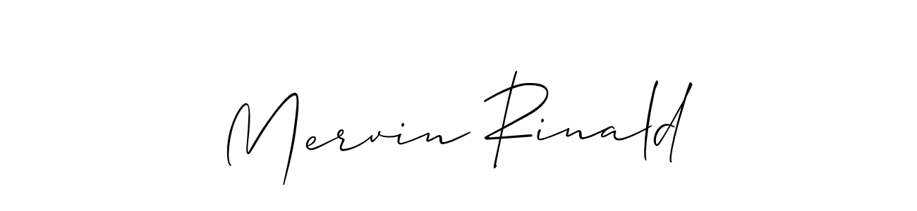 It looks lik you need a new signature style for name Mervin Rinald. Design unique handwritten (Allison_Script) signature with our free signature maker in just a few clicks. Mervin Rinald signature style 2 images and pictures png