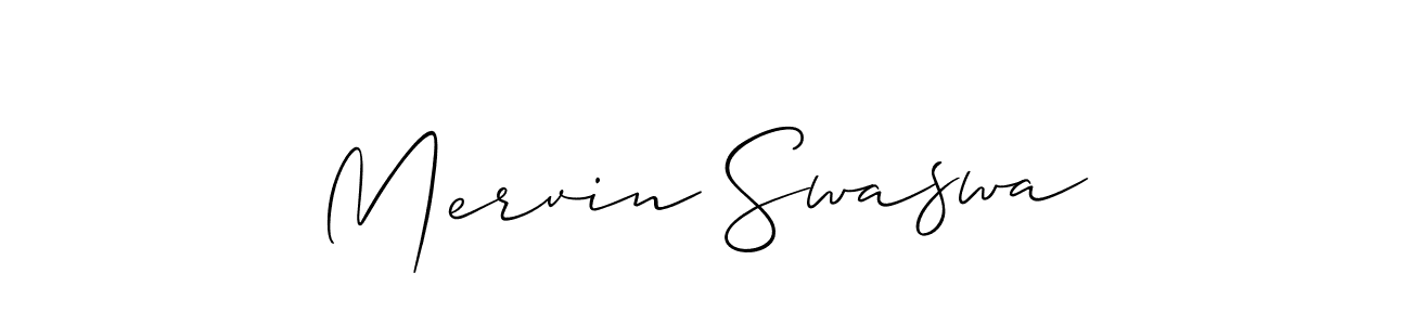 How to make Mervin Swaswa signature? Allison_Script is a professional autograph style. Create handwritten signature for Mervin Swaswa name. Mervin Swaswa signature style 2 images and pictures png