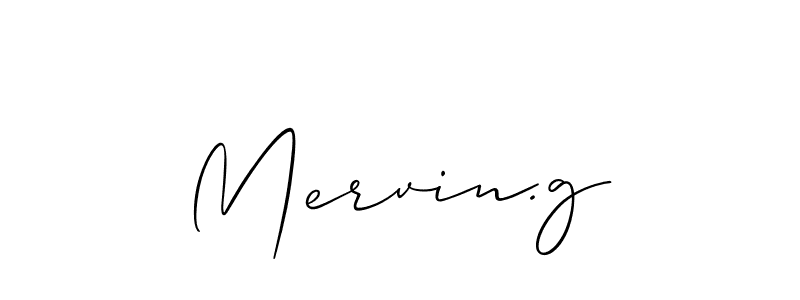 It looks lik you need a new signature style for name Mervin.g. Design unique handwritten (Allison_Script) signature with our free signature maker in just a few clicks. Mervin.g signature style 2 images and pictures png