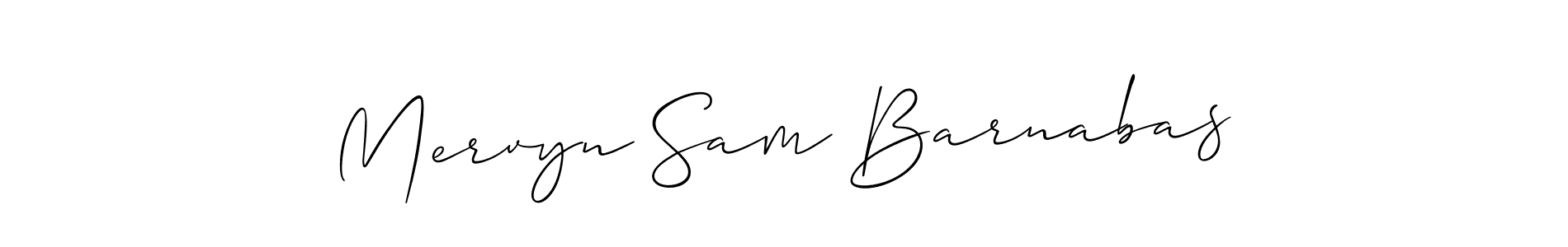 Create a beautiful signature design for name Mervyn Sam Barnabas. With this signature (Allison_Script) fonts, you can make a handwritten signature for free. Mervyn Sam Barnabas signature style 2 images and pictures png