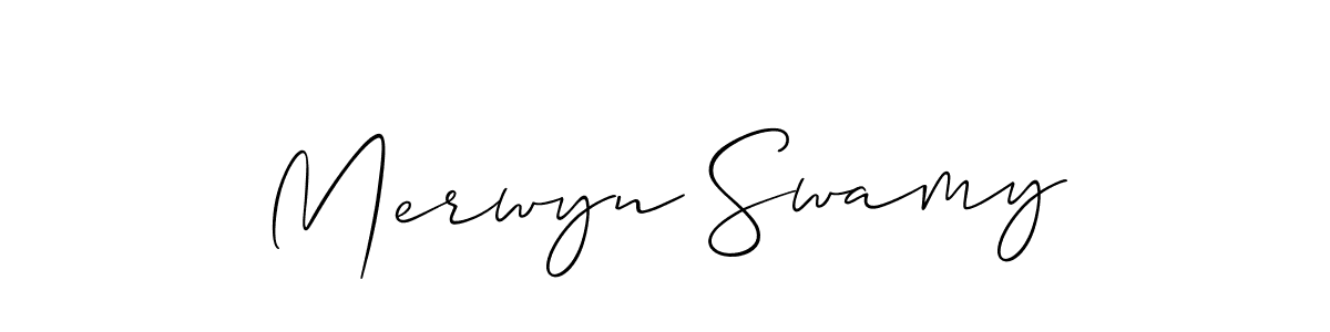 Merwyn Swamy stylish signature style. Best Handwritten Sign (Allison_Script) for my name. Handwritten Signature Collection Ideas for my name Merwyn Swamy. Merwyn Swamy signature style 2 images and pictures png
