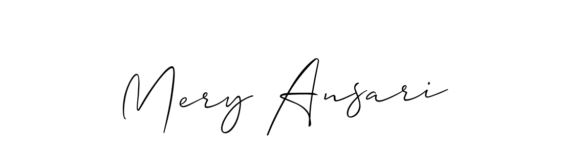 Make a beautiful signature design for name Mery Ansari. With this signature (Allison_Script) style, you can create a handwritten signature for free. Mery Ansari signature style 2 images and pictures png