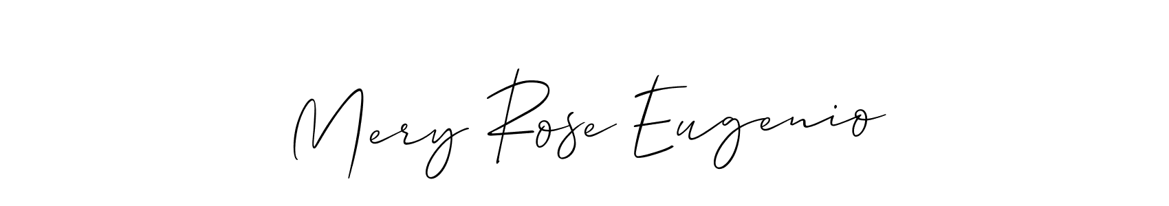 Similarly Allison_Script is the best handwritten signature design. Signature creator online .You can use it as an online autograph creator for name Mery Rose Eugenio. Mery Rose Eugenio signature style 2 images and pictures png