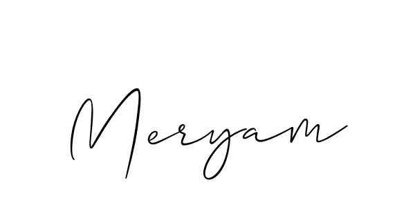 How to make Meryam signature? Allison_Script is a professional autograph style. Create handwritten signature for Meryam name. Meryam signature style 2 images and pictures png