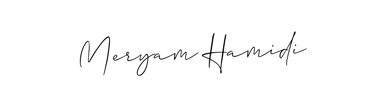 Also we have Meryam Hamidi name is the best signature style. Create professional handwritten signature collection using Allison_Script autograph style. Meryam Hamidi signature style 2 images and pictures png