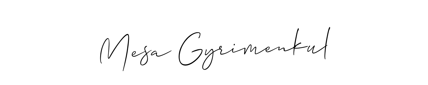 Use a signature maker to create a handwritten signature online. With this signature software, you can design (Allison_Script) your own signature for name Mesa Gyrimenkul. Mesa Gyrimenkul signature style 2 images and pictures png