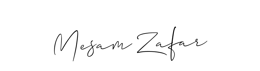 Create a beautiful signature design for name Mesam Zafar. With this signature (Allison_Script) fonts, you can make a handwritten signature for free. Mesam Zafar signature style 2 images and pictures png