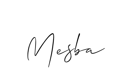 How to make Mesba signature? Allison_Script is a professional autograph style. Create handwritten signature for Mesba name. Mesba signature style 2 images and pictures png