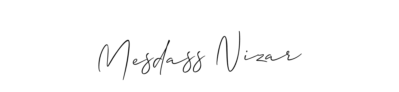 Make a beautiful signature design for name Mesdass Nizar. With this signature (Allison_Script) style, you can create a handwritten signature for free. Mesdass Nizar signature style 2 images and pictures png