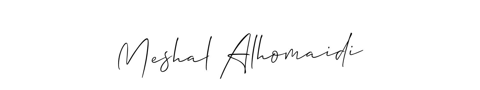 Create a beautiful signature design for name Meshal Alhomaidi. With this signature (Allison_Script) fonts, you can make a handwritten signature for free. Meshal Alhomaidi signature style 2 images and pictures png