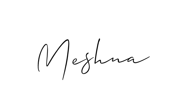 Use a signature maker to create a handwritten signature online. With this signature software, you can design (Allison_Script) your own signature for name Meshna. Meshna signature style 2 images and pictures png