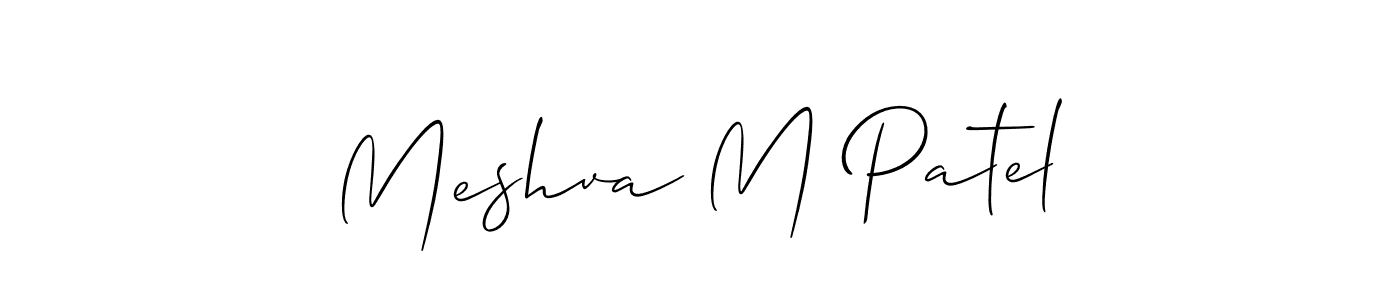 Also You can easily find your signature by using the search form. We will create Meshva M Patel name handwritten signature images for you free of cost using Allison_Script sign style. Meshva M Patel signature style 2 images and pictures png