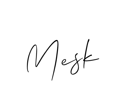Use a signature maker to create a handwritten signature online. With this signature software, you can design (Allison_Script) your own signature for name Mesk. Mesk signature style 2 images and pictures png