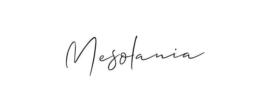 It looks lik you need a new signature style for name Mesolania. Design unique handwritten (Allison_Script) signature with our free signature maker in just a few clicks. Mesolania signature style 2 images and pictures png