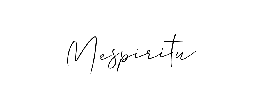 The best way (Allison_Script) to make a short signature is to pick only two or three words in your name. The name Mespiritu include a total of six letters. For converting this name. Mespiritu signature style 2 images and pictures png