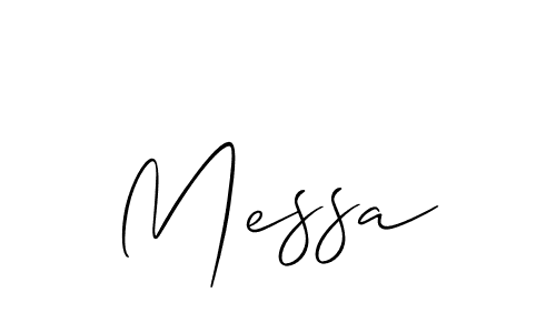 The best way (Allison_Script) to make a short signature is to pick only two or three words in your name. The name Messa include a total of six letters. For converting this name. Messa signature style 2 images and pictures png