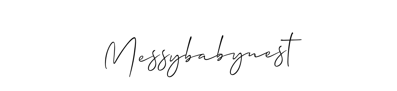 Allison_Script is a professional signature style that is perfect for those who want to add a touch of class to their signature. It is also a great choice for those who want to make their signature more unique. Get Messybabynest name to fancy signature for free. Messybabynest signature style 2 images and pictures png