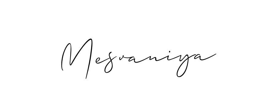 Use a signature maker to create a handwritten signature online. With this signature software, you can design (Allison_Script) your own signature for name Mesvaniya. Mesvaniya signature style 2 images and pictures png