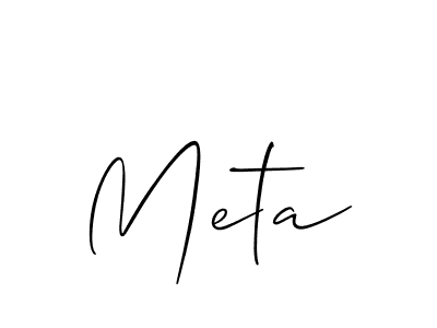 Make a beautiful signature design for name Meta. With this signature (Allison_Script) style, you can create a handwritten signature for free. Meta signature style 2 images and pictures png
