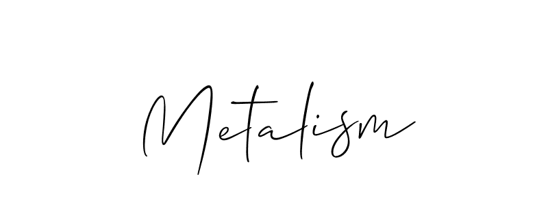 Also You can easily find your signature by using the search form. We will create Metalism name handwritten signature images for you free of cost using Allison_Script sign style. Metalism signature style 2 images and pictures png