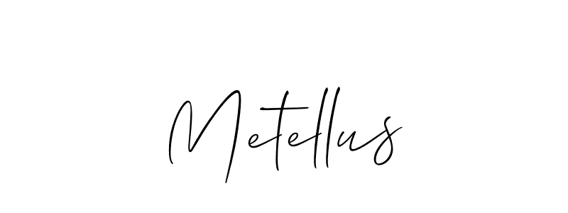 The best way (Allison_Script) to make a short signature is to pick only two or three words in your name. The name Metellus include a total of six letters. For converting this name. Metellus signature style 2 images and pictures png