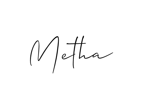 You should practise on your own different ways (Allison_Script) to write your name (Metha) in signature. don't let someone else do it for you. Metha signature style 2 images and pictures png