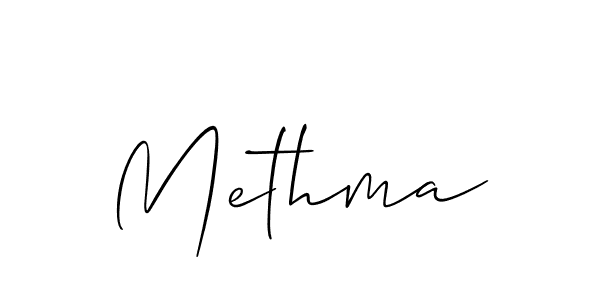 How to make Methma name signature. Use Allison_Script style for creating short signs online. This is the latest handwritten sign. Methma signature style 2 images and pictures png