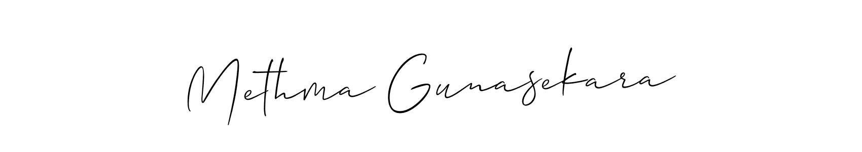 Also we have Methma Gunasekara name is the best signature style. Create professional handwritten signature collection using Allison_Script autograph style. Methma Gunasekara signature style 2 images and pictures png