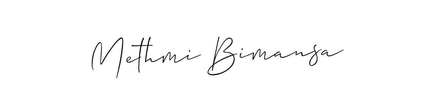 Make a beautiful signature design for name Methmi Bimansa. With this signature (Allison_Script) style, you can create a handwritten signature for free. Methmi Bimansa signature style 2 images and pictures png