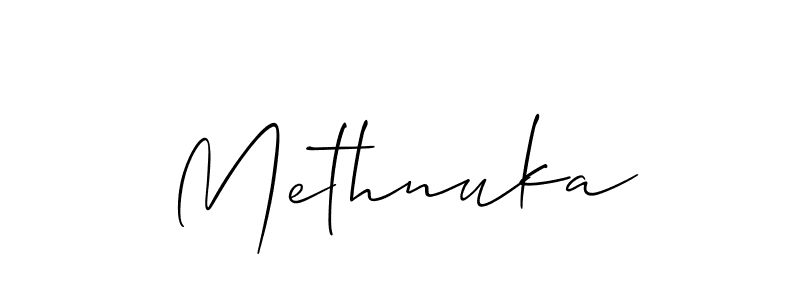 Methnuka stylish signature style. Best Handwritten Sign (Allison_Script) for my name. Handwritten Signature Collection Ideas for my name Methnuka. Methnuka signature style 2 images and pictures png