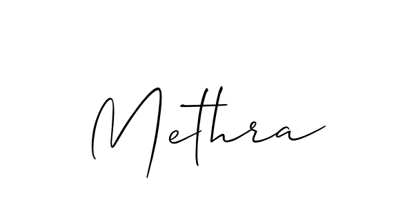 Use a signature maker to create a handwritten signature online. With this signature software, you can design (Allison_Script) your own signature for name Methra. Methra signature style 2 images and pictures png