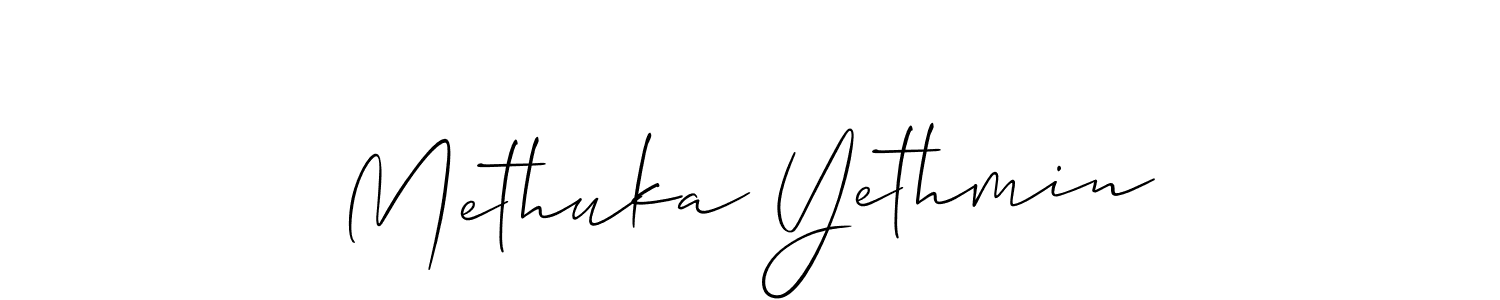 Use a signature maker to create a handwritten signature online. With this signature software, you can design (Allison_Script) your own signature for name Methuka Yethmin. Methuka Yethmin signature style 2 images and pictures png