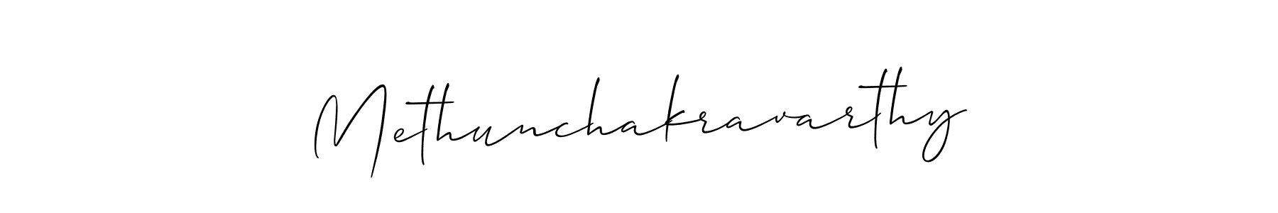 Similarly Allison_Script is the best handwritten signature design. Signature creator online .You can use it as an online autograph creator for name Methunchakravarthy. Methunchakravarthy signature style 2 images and pictures png