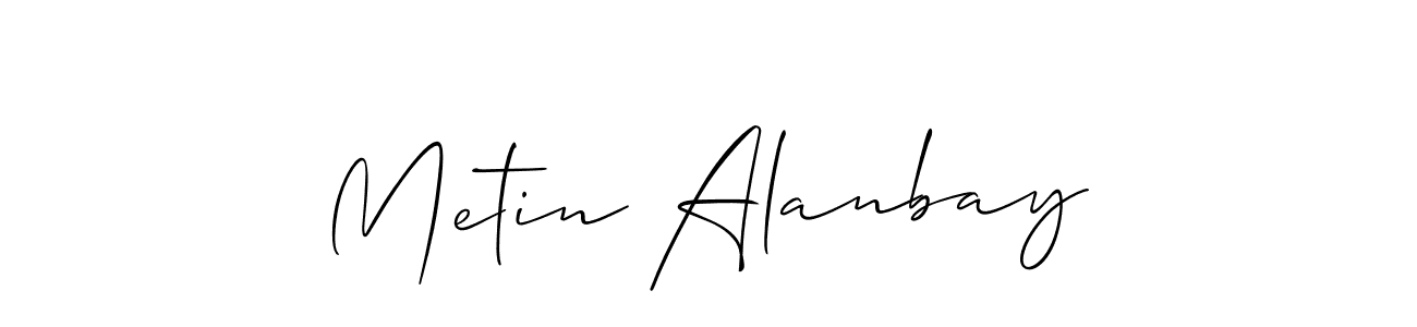 You should practise on your own different ways (Allison_Script) to write your name (Metin Alanbay) in signature. don't let someone else do it for you. Metin Alanbay signature style 2 images and pictures png