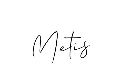 Make a beautiful signature design for name Metis. With this signature (Allison_Script) style, you can create a handwritten signature for free. Metis signature style 2 images and pictures png