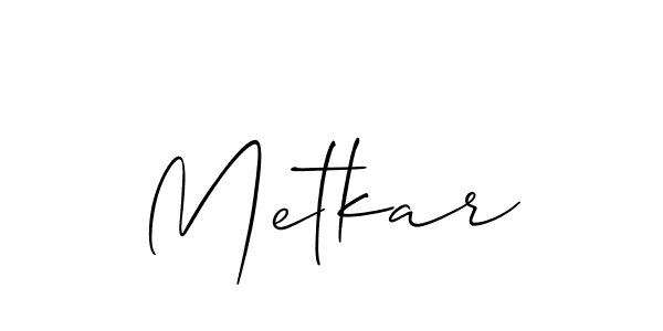 It looks lik you need a new signature style for name Metkar. Design unique handwritten (Allison_Script) signature with our free signature maker in just a few clicks. Metkar signature style 2 images and pictures png