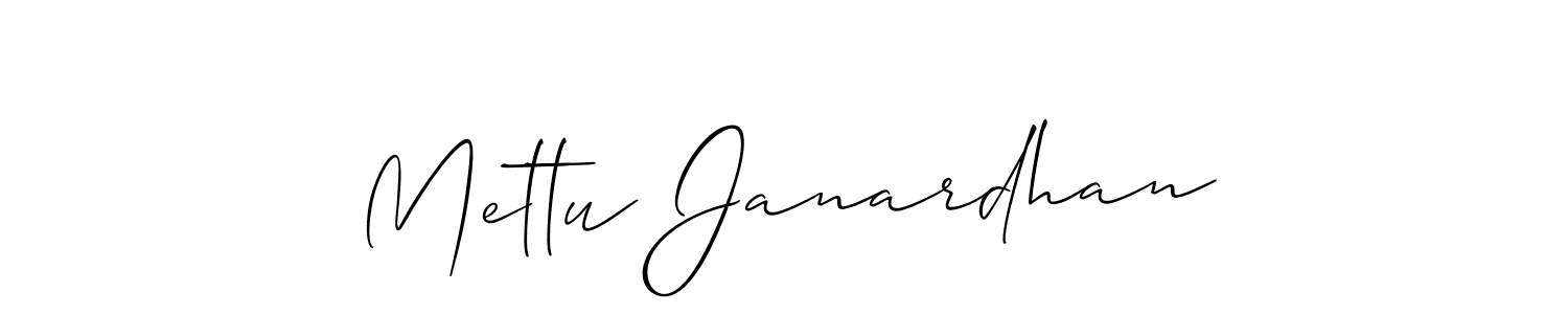 Use a signature maker to create a handwritten signature online. With this signature software, you can design (Allison_Script) your own signature for name Mettu Janardhan. Mettu Janardhan signature style 2 images and pictures png