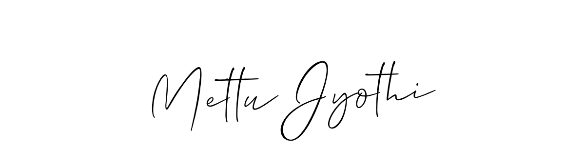 How to make Mettu Jyothi signature? Allison_Script is a professional autograph style. Create handwritten signature for Mettu Jyothi name. Mettu Jyothi signature style 2 images and pictures png