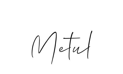 How to Draw Metul signature style? Allison_Script is a latest design signature styles for name Metul. Metul signature style 2 images and pictures png