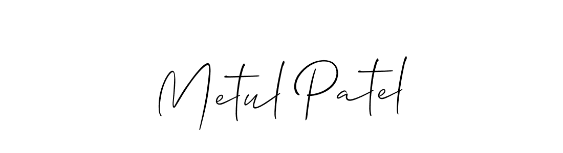 Design your own signature with our free online signature maker. With this signature software, you can create a handwritten (Allison_Script) signature for name Metul Patel. Metul Patel signature style 2 images and pictures png