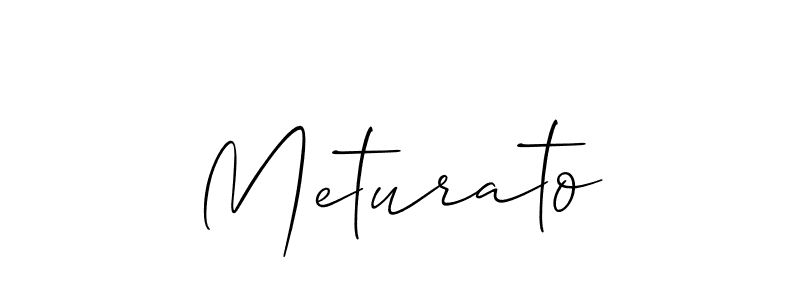 The best way (Allison_Script) to make a short signature is to pick only two or three words in your name. The name Meturato include a total of six letters. For converting this name. Meturato signature style 2 images and pictures png