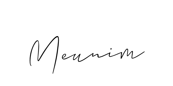 Create a beautiful signature design for name Meunim. With this signature (Allison_Script) fonts, you can make a handwritten signature for free. Meunim signature style 2 images and pictures png