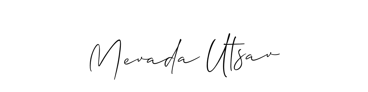 How to make Mevada Utsav name signature. Use Allison_Script style for creating short signs online. This is the latest handwritten sign. Mevada Utsav signature style 2 images and pictures png