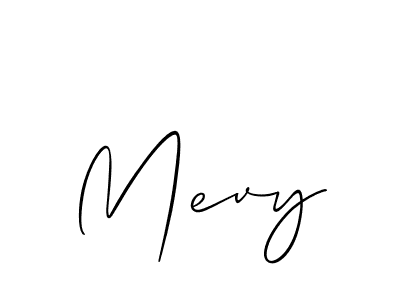 Make a beautiful signature design for name Mevy. With this signature (Allison_Script) style, you can create a handwritten signature for free. Mevy signature style 2 images and pictures png