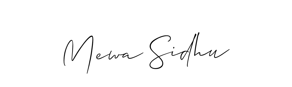 Design your own signature with our free online signature maker. With this signature software, you can create a handwritten (Allison_Script) signature for name Mewa Sidhu. Mewa Sidhu signature style 2 images and pictures png