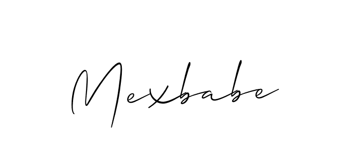 Design your own signature with our free online signature maker. With this signature software, you can create a handwritten (Allison_Script) signature for name Mexbabe. Mexbabe signature style 2 images and pictures png