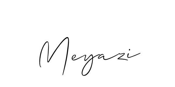 Use a signature maker to create a handwritten signature online. With this signature software, you can design (Allison_Script) your own signature for name Meyazi. Meyazi signature style 2 images and pictures png