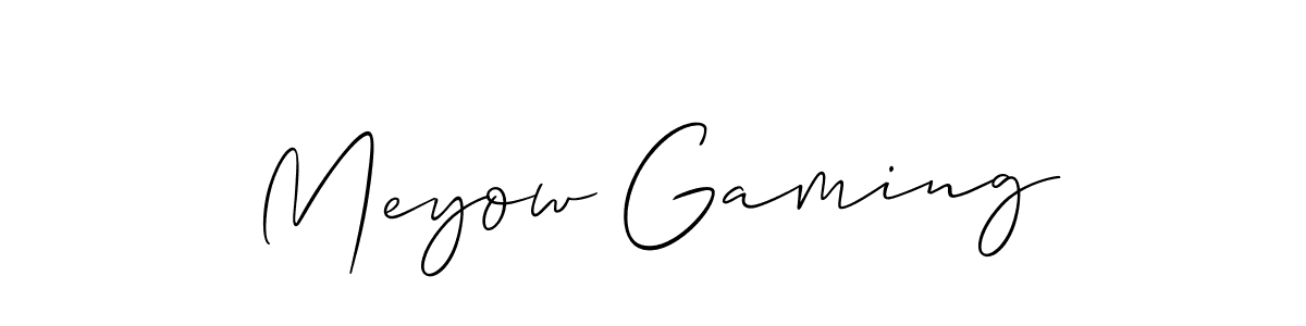 Use a signature maker to create a handwritten signature online. With this signature software, you can design (Allison_Script) your own signature for name Meyow Gaming. Meyow Gaming signature style 2 images and pictures png