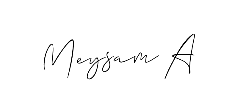 Design your own signature with our free online signature maker. With this signature software, you can create a handwritten (Allison_Script) signature for name Meysam A. Meysam A signature style 2 images and pictures png